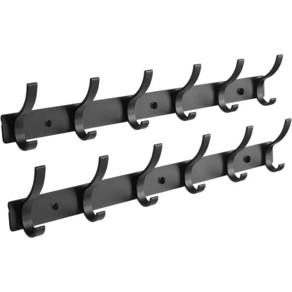2 Pack Coat Rack Wall Mount, Coat Hooks Wall Mount, Wall Hooks for Hanging - Picture 1 of 7